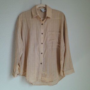 Princess Polly Oversized Slouchy Boxy Lightweight Long Sleeve Button Down Size 2